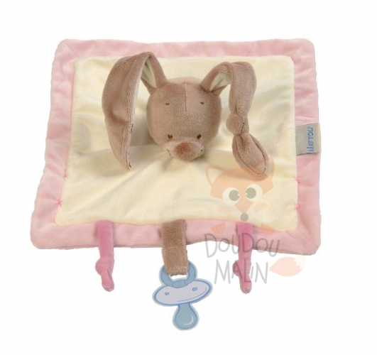  les rigolos plat carré lapin beige rose marron 